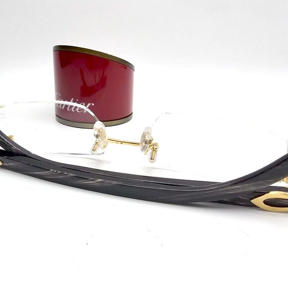 NEW! Cartier Black Buffalo Horn Glasses CT00490 - Picture 11 of 15